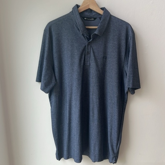 TRAVIS MATHEW MEN’S THE HEATER POLO SHIRT SIZE XL IN NAVY PIMA COTTON BLEND - Picture 4 of 12
